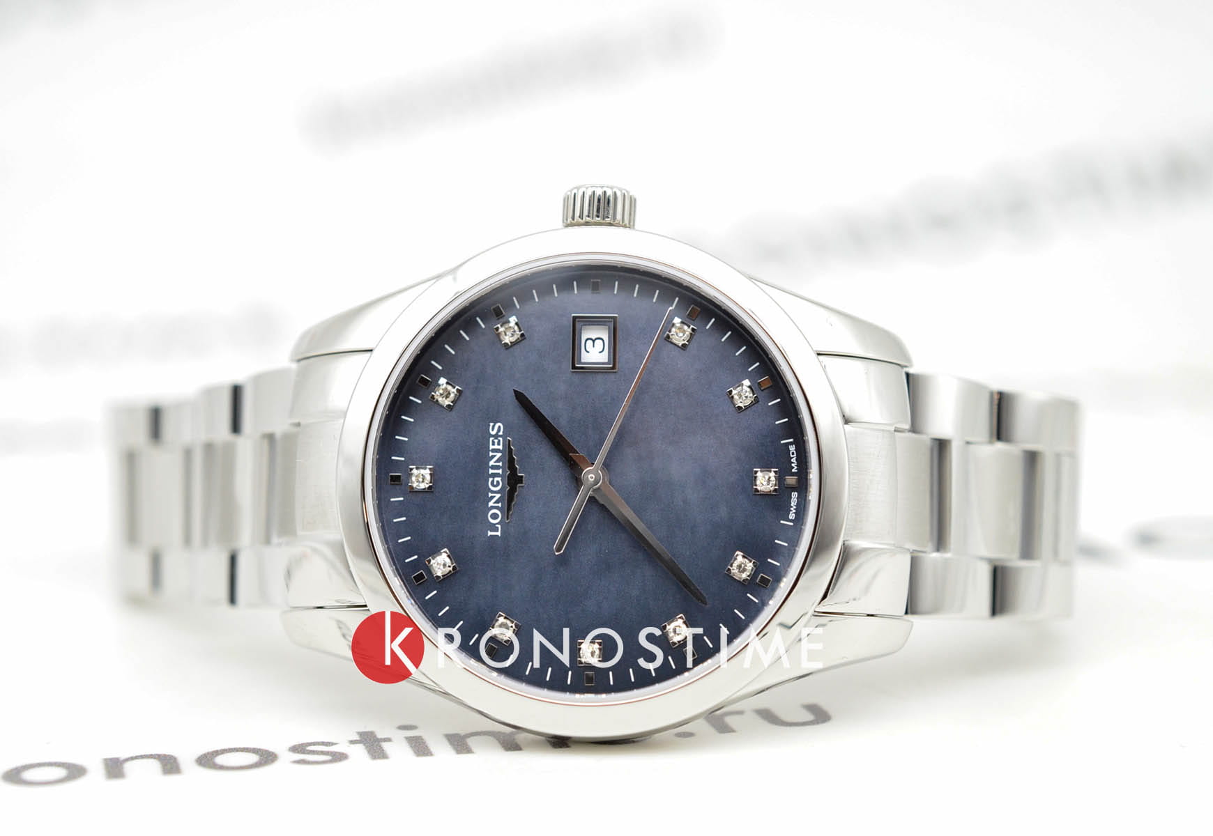 Longines Longines Conquest Classic L2.386.4.88.6 , наручные женские часы фото под углом