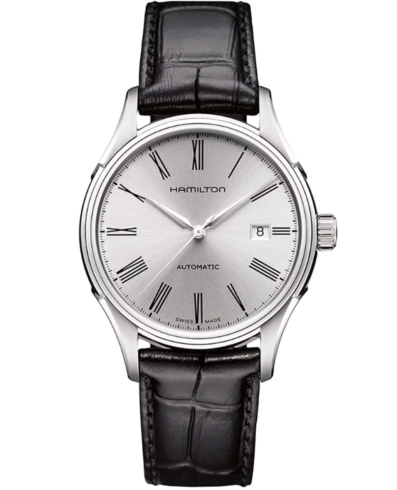 Hamilton Hamilton American Classic Valiant Auto H39515754  H39515754 механические женские часы серебристый циферблат, браслет кожаный — вид спереди