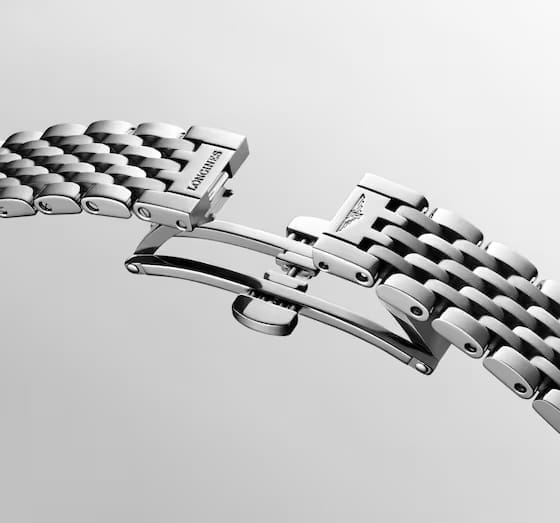 Longines Longines Elegance Elegant Collection 25.50 mm L4.309.4.80.6 механические женские часы часы крупный план перламутровый циферблата