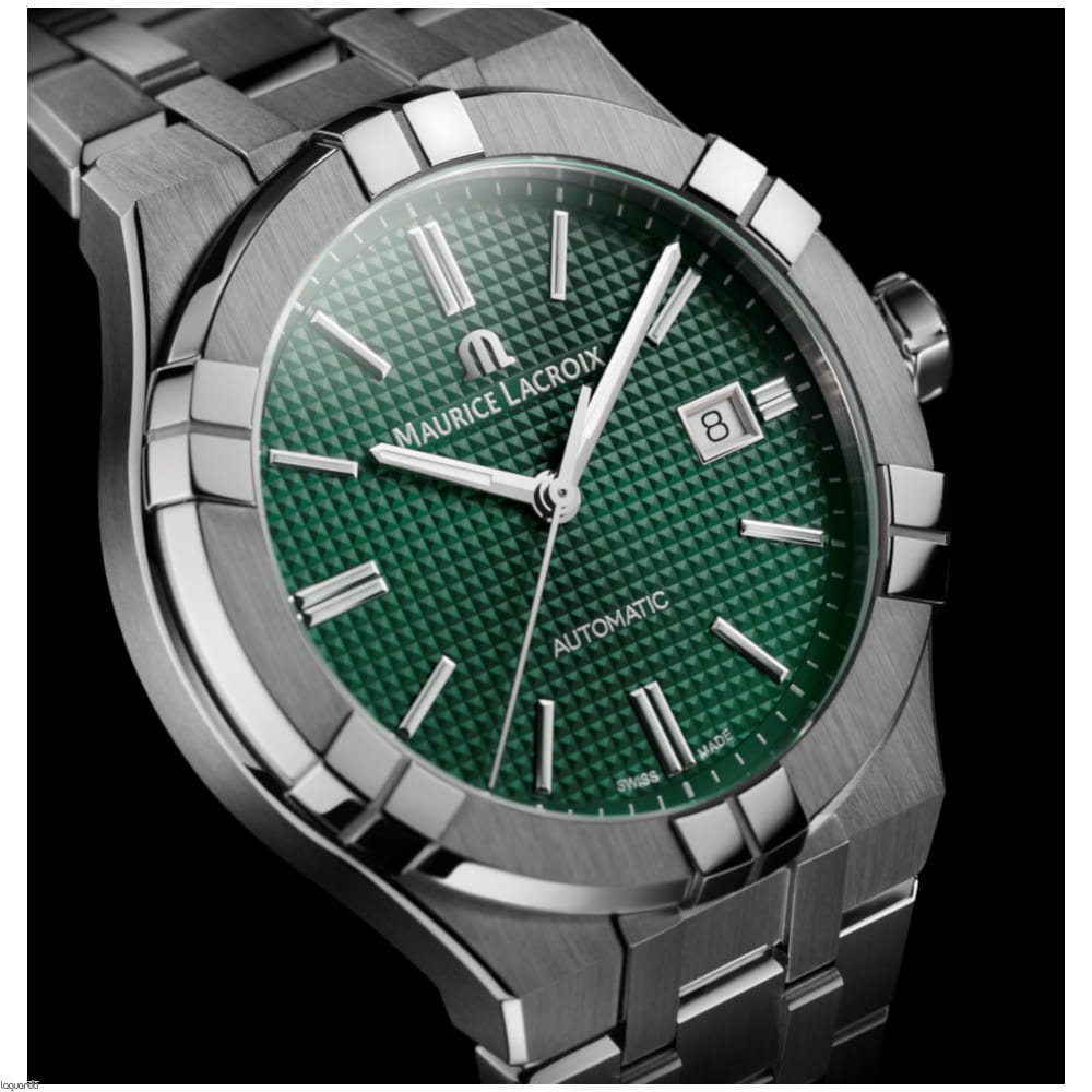 Maurice Lacroix Maurice Lacroix Aikon Automatic AI6007-SS002-630-1 механические мужские часы часы крупный план зеленый циферблата