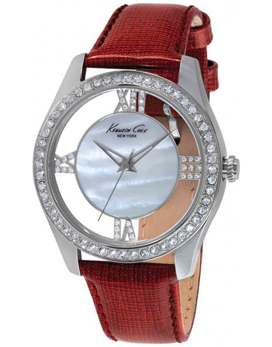 Kenneth Cole Kenneth Cole Transparency IKC2873  IKC2873 кварцевые женские часы перламутровый циферблат, браслет кожаный — вид спереди