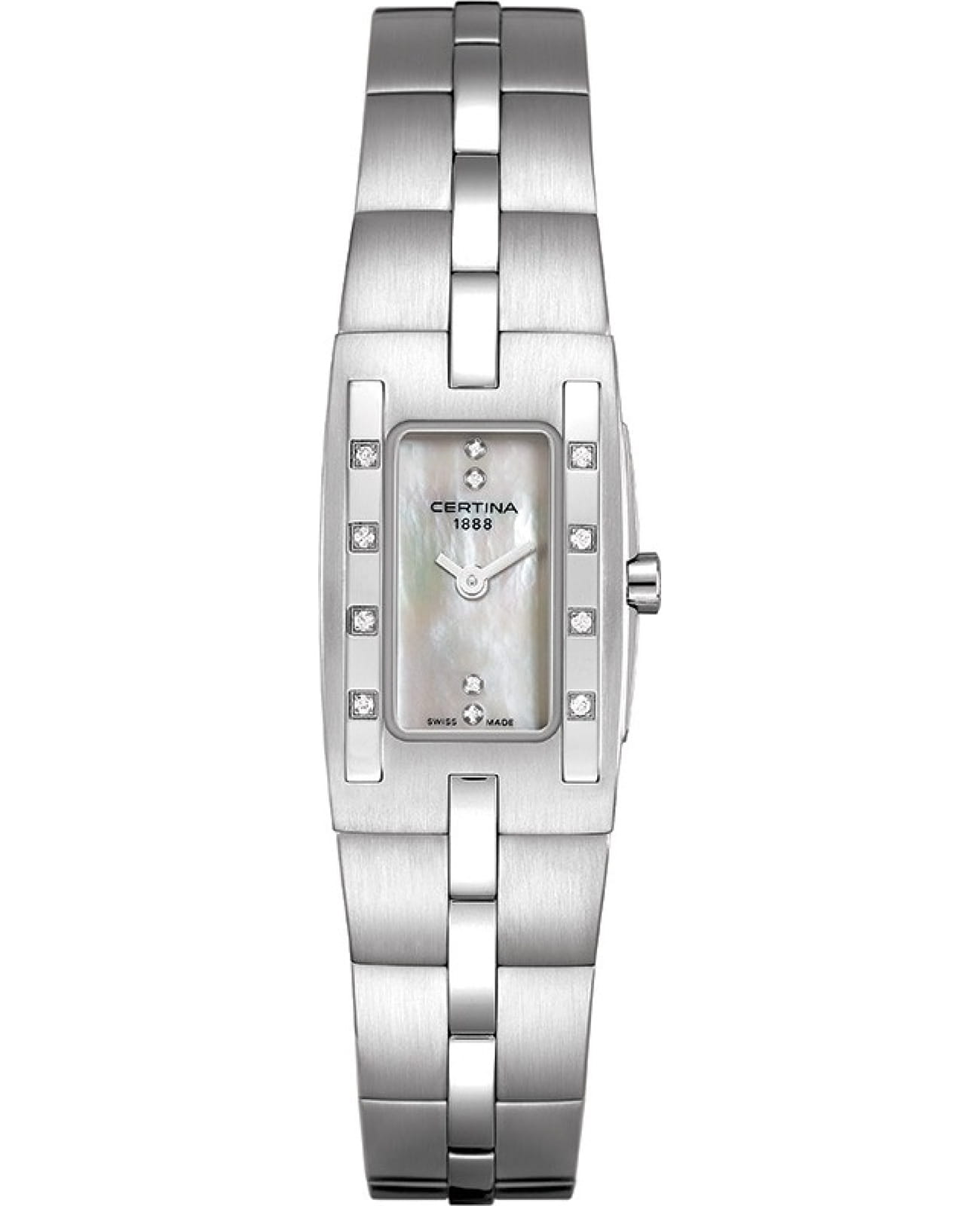Certina Certina DS Mini Donna C002.109.11.116.00  C0021091111600 кварцевые женские часы перламутровый циферблат, браслет нержавеющая сталь — вид спереди