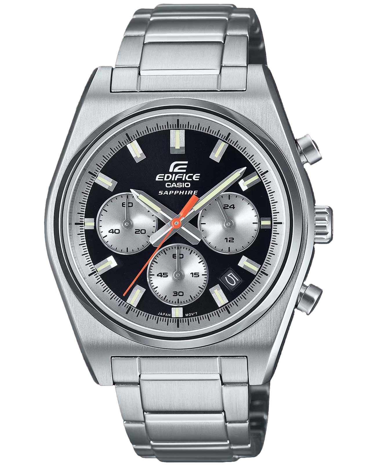 Casio Casio Edifice EFB-730D-1AV  EFB-730D-1AV кварцевые мужские часы черный циферблат, браслет нержавеющая сталь — вид спереди
