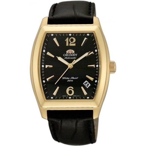 Orient Orient ERAE005B (FERAE005B)  FERAE005B механические мужские часы черный циферблат, браслет кожа + текстиль — вид спереди