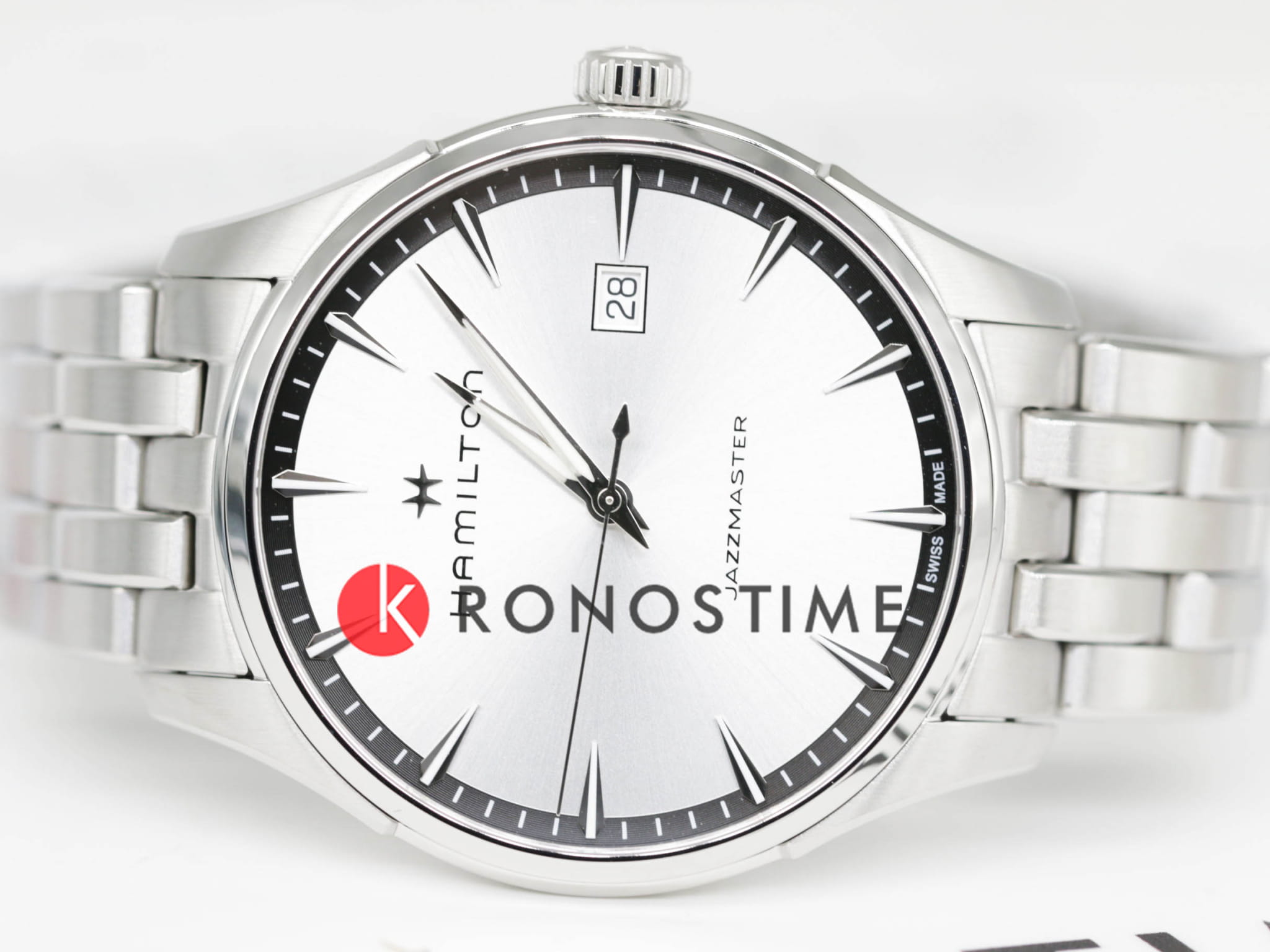 Hamilton Hamilton Jazzmaster Gent Quartz H32451151 кварцевые мужские часы часы крупный план серебристый циферблата