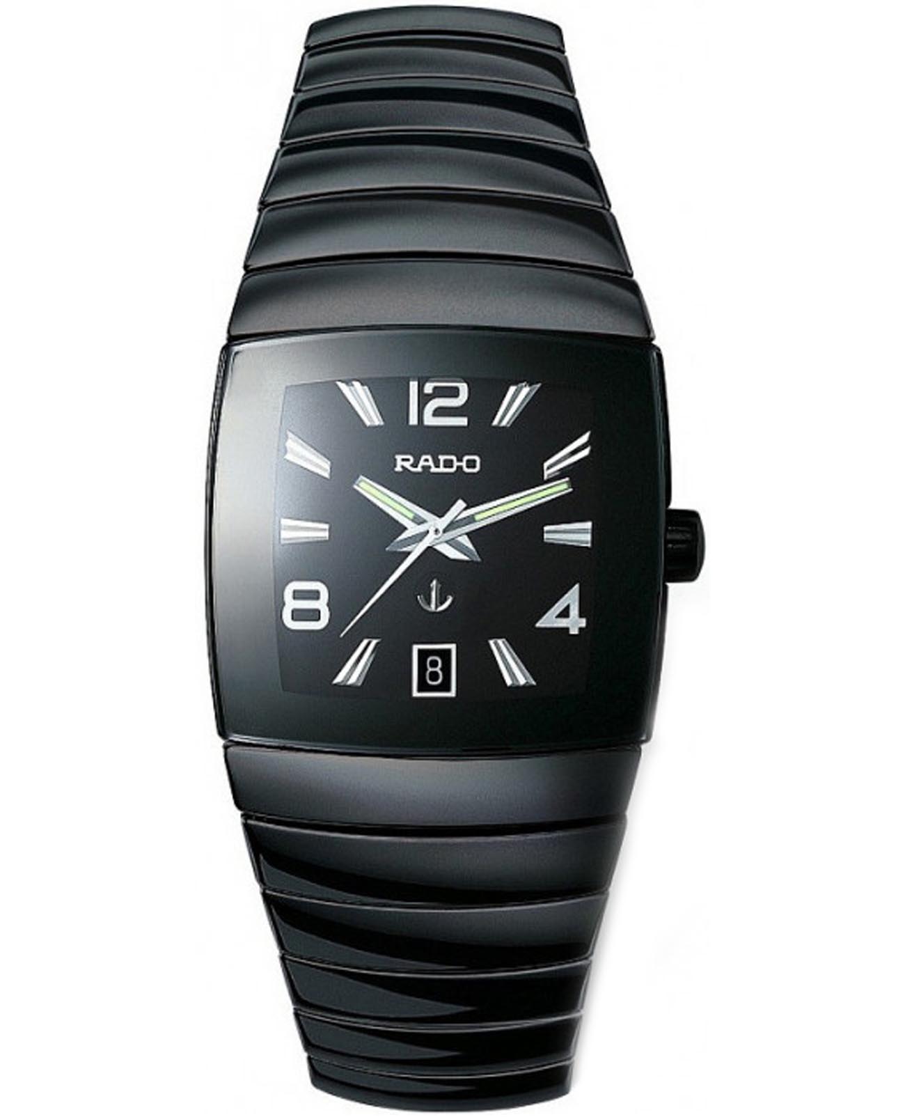 Rado Rado Sintra R13615152  R13615152 кварцевые мужские часы черный циферблат, браслет керамика — вид спереди