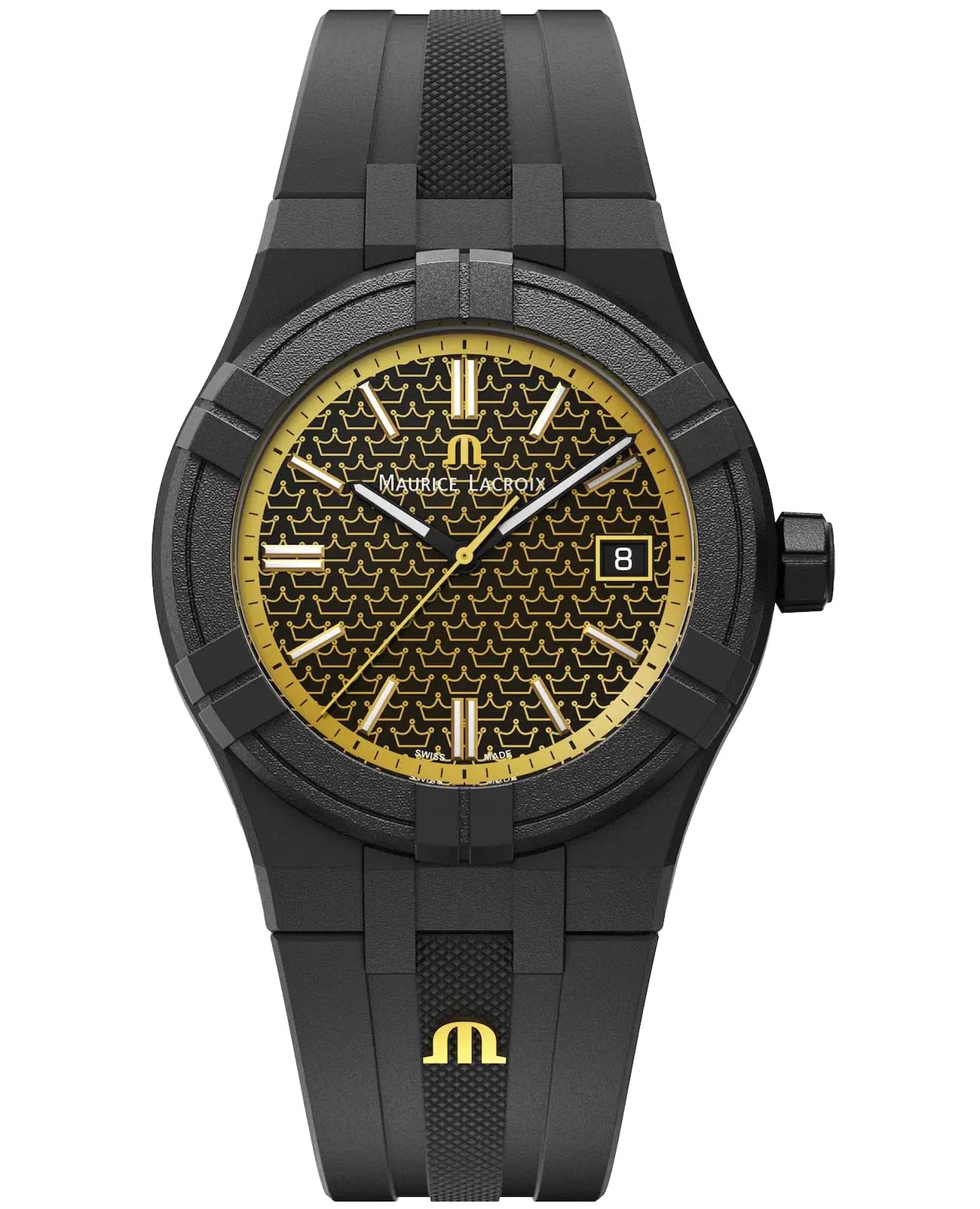 Maurice Lacroix Maurice Lacroix Aikon Tide AI2008-00000-V00-0  AI2008-00000-V00-0 кварцевые мужские часы  циферблат, браслет каучук — вид спереди