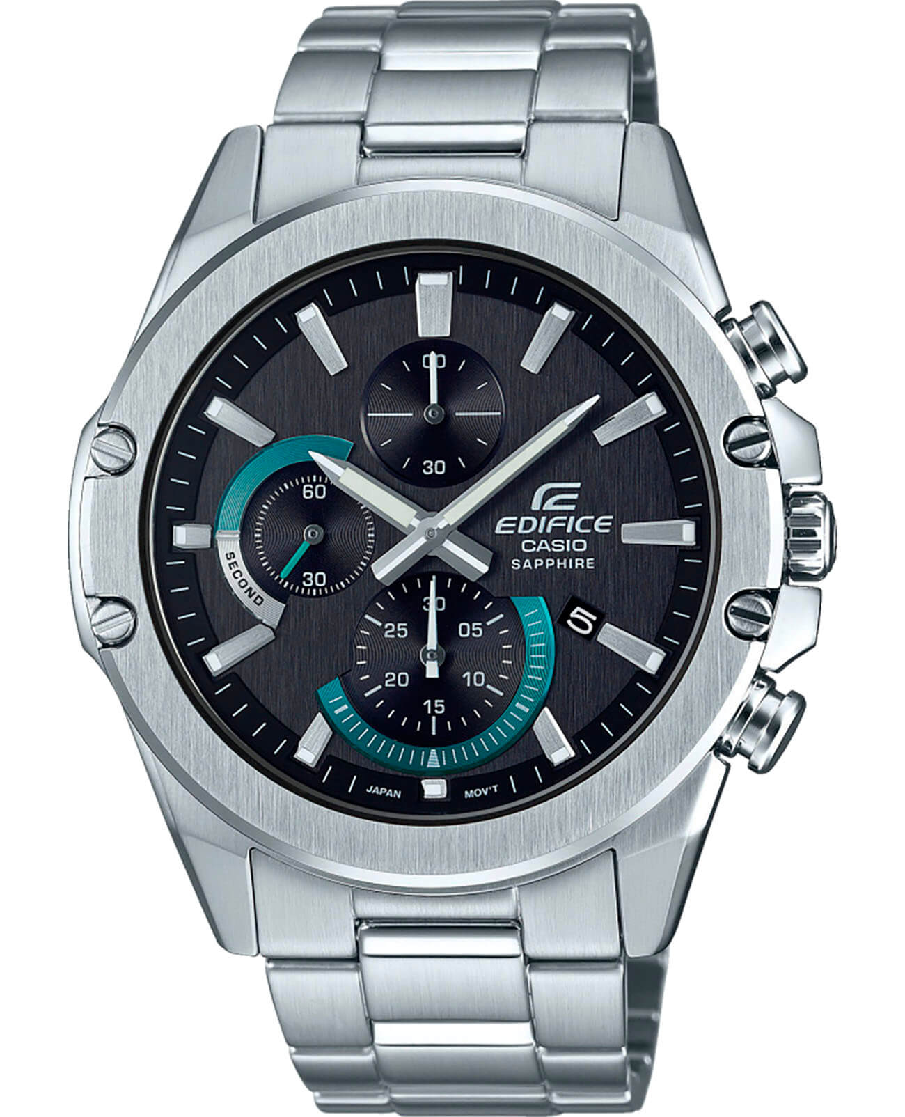 Casio Casio Edifice EFR-S567D-1AVUDF (EFR-S567D-1A) EFR EFR-S567D-1A кварцевые мужские часы черный циферблат, браслет нержавеющая сталь — вид спереди