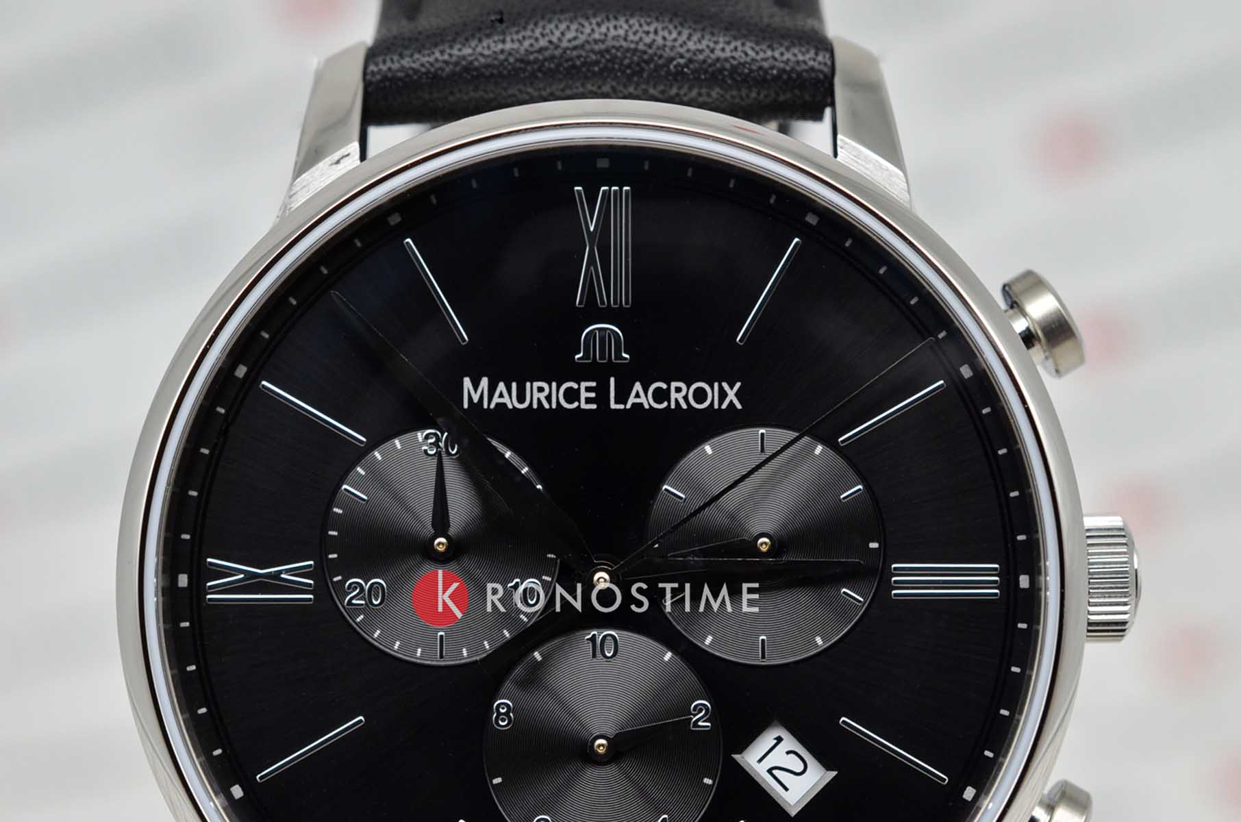 Maurice Lacroix Maurice Lacroix Eliros Chronograph EL1098-SS001-310-1, eliros швейцария мужские часы на браслете кожаный боковой вид