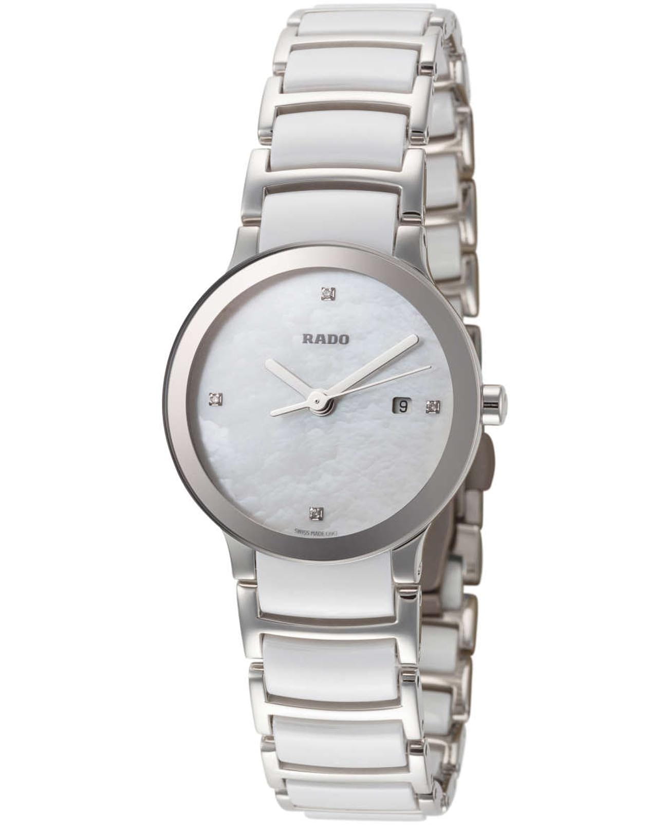 Rado Rado Centrix Diamonds R30928902, centrix швейцария женские часы на браслете сталь + высокотехнологичная керамика боковой вид