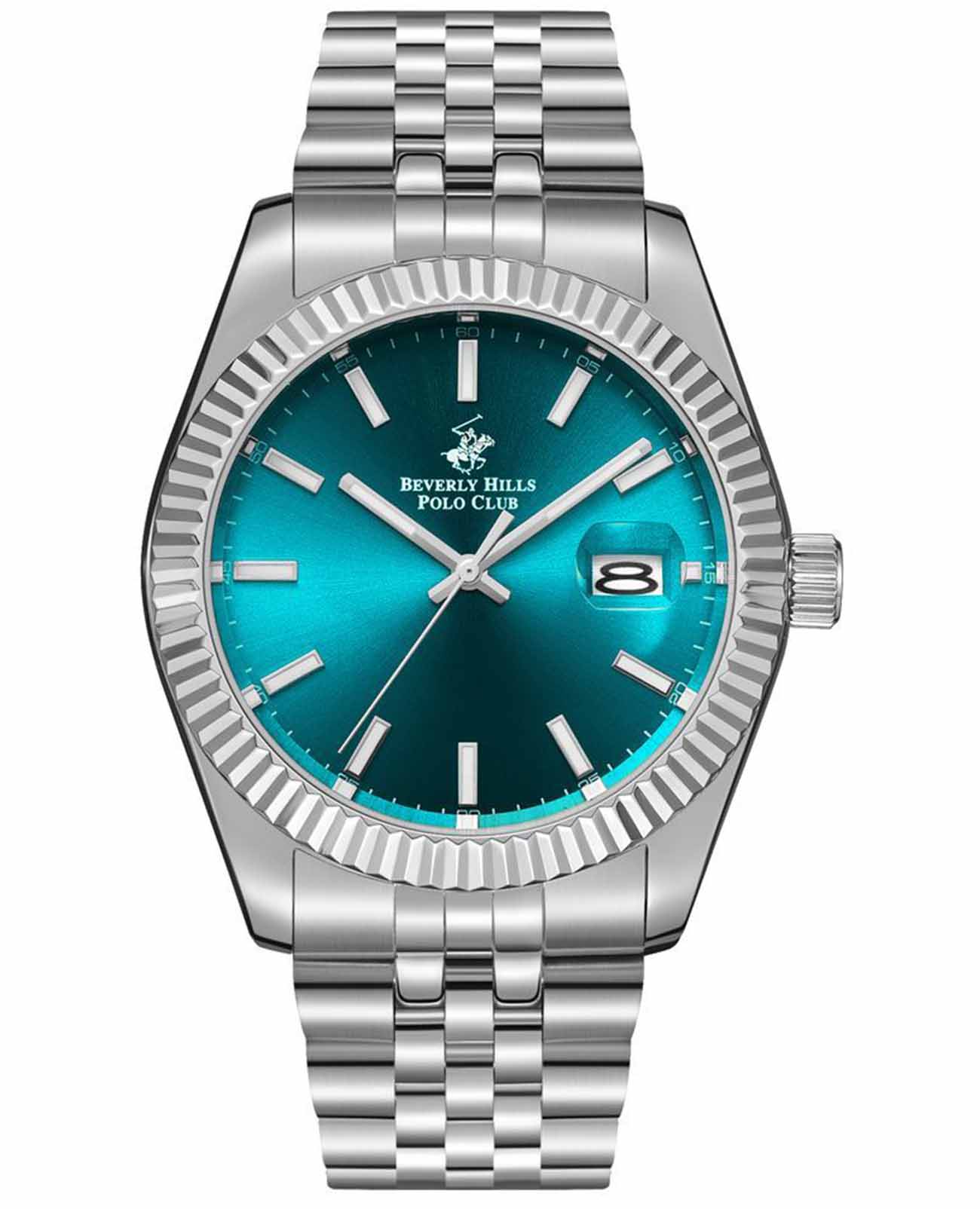 Beverly Hills Polo Club Beverly Hills Polo Club BP3018X.392  BP3018X.392 кварцевые мужские часы бирюзовый циферблат, браслет нержавеющая сталь — вид спереди