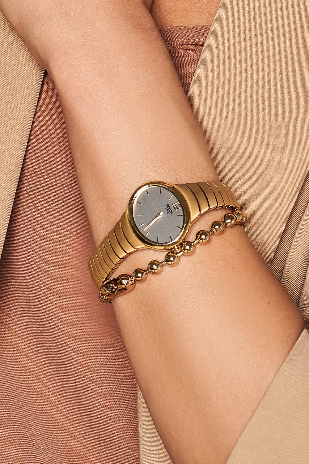 Boccia Titanium Boccia Titanium 3280-02,  германия женские часы на браслете титановый c pvd покрытием боковой вид