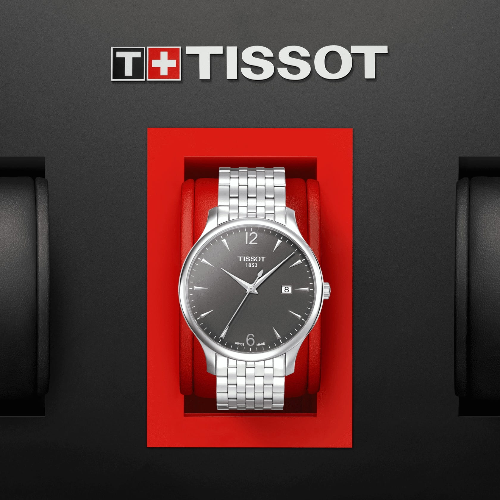 Tissot Tissot Tradition T063.610.11.067.00, t-classic швейцария мужские часы на браслете нержавеющая сталь боковой вид