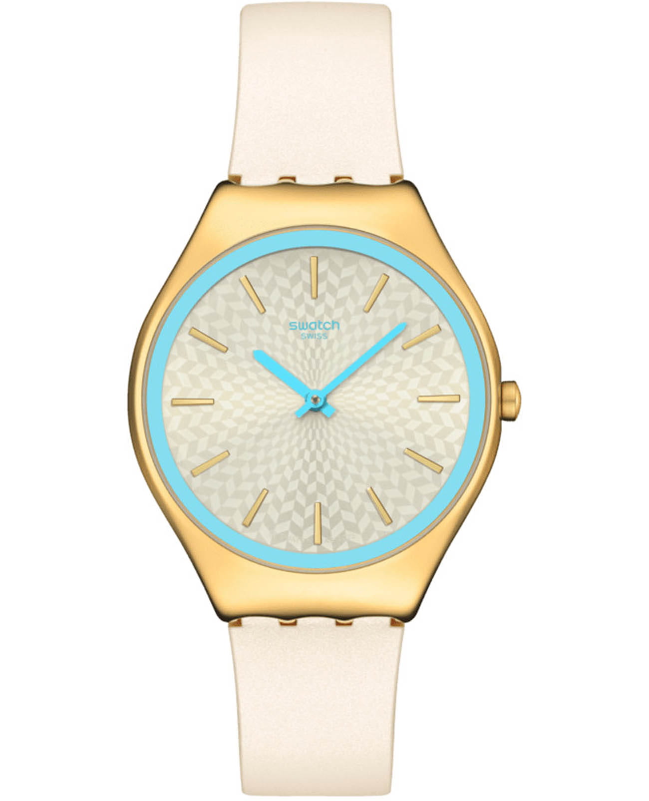 Swatch Swatch Skin Irony SYXG127  SYXG127 кварцевые женские часы желтый циферблат, браслет силикон — вид спереди
