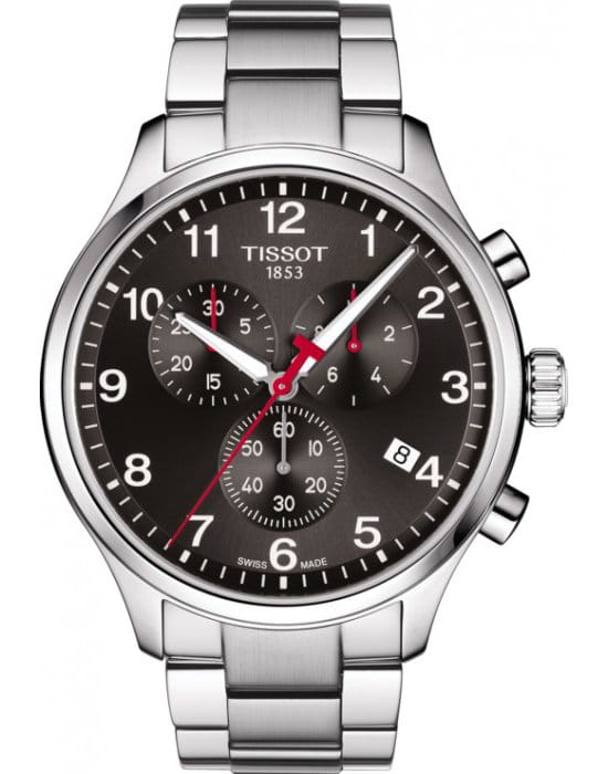Tissot Tissot Chrono XL Classic Asian Games Edition T116.617.11.057.02 Chrono XL T1166171105702 кварцевые мужские часы серый циферблат, браслет нержавеющая сталь — вид спереди