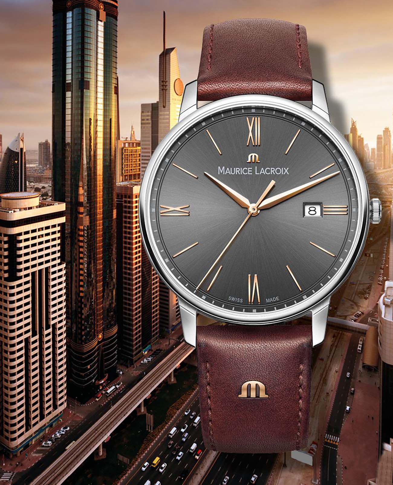Maurice Lacroix EL1118-SS001-311-1 мужские часы застежка крупным планом