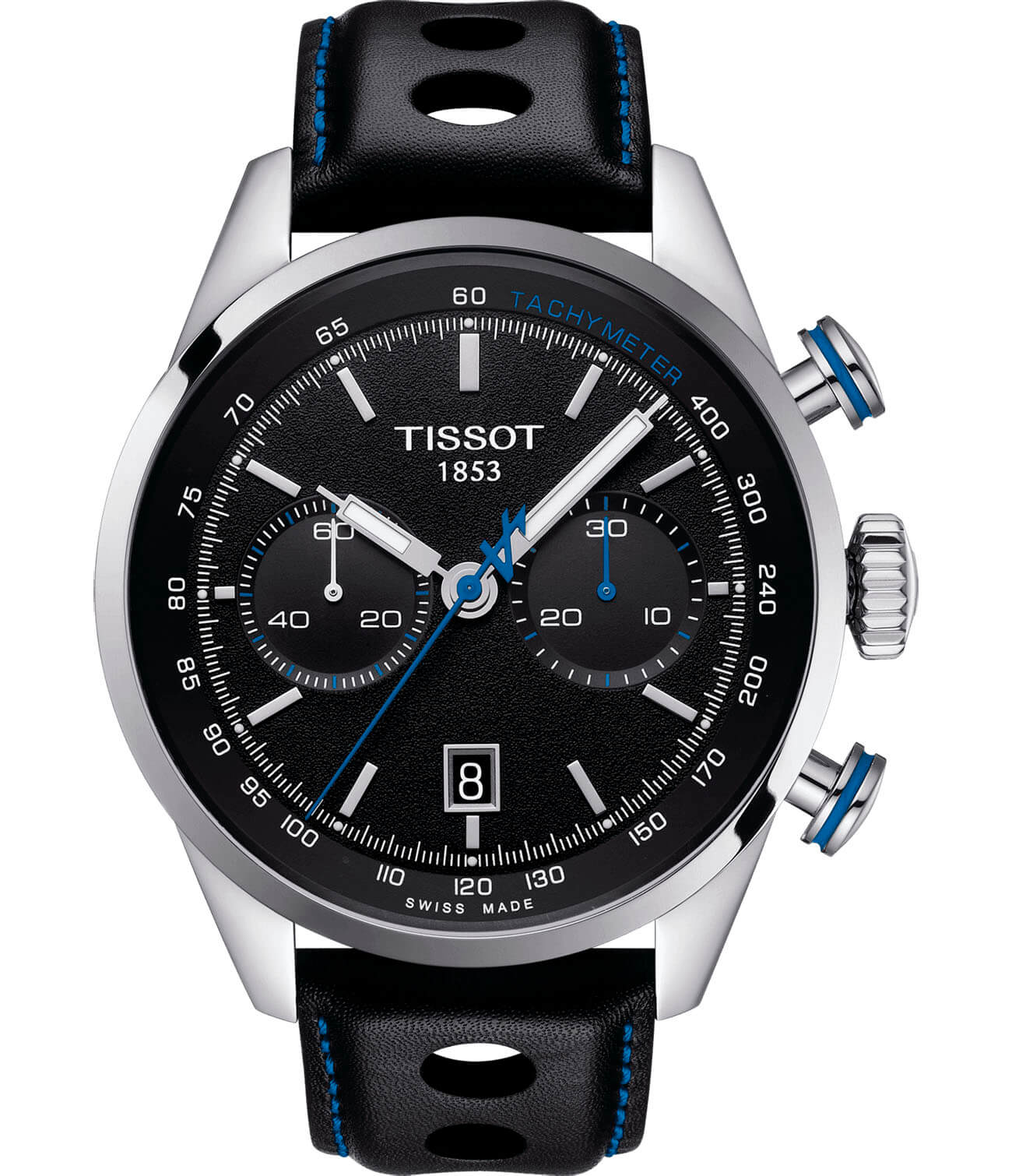 Tissot Tissot Alpine On Board Automatic Chronograph T123.427.16.051.00  T1234271605100 механические мужские часы черный циферблат, браслет кожаный — вид спереди