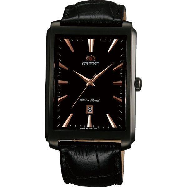 Orient Orient UNEJ001B (FUNEJ001B)  FUNEJ001B автокварц (кинетик) мужские часы черный циферблат, браслет кожа + текстиль — вид спереди