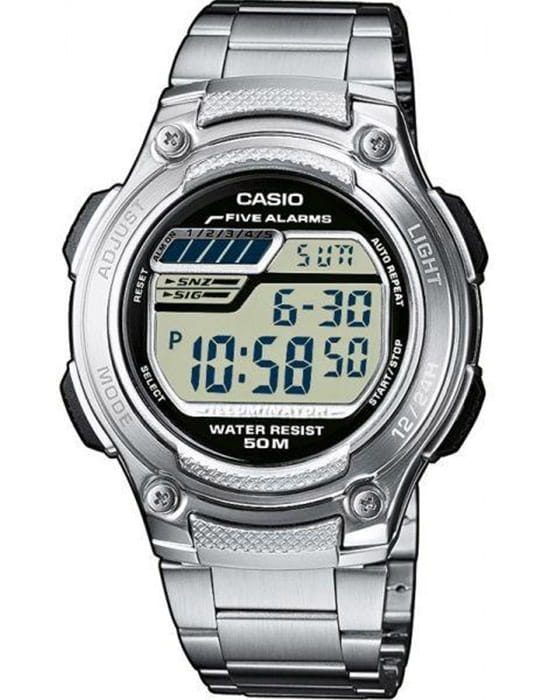 Casio Casio Illuminator W-212HD-1A  W-212HD-1A кварцевые мужские часы  циферблат, браслет нержавеющая сталь — вид спереди