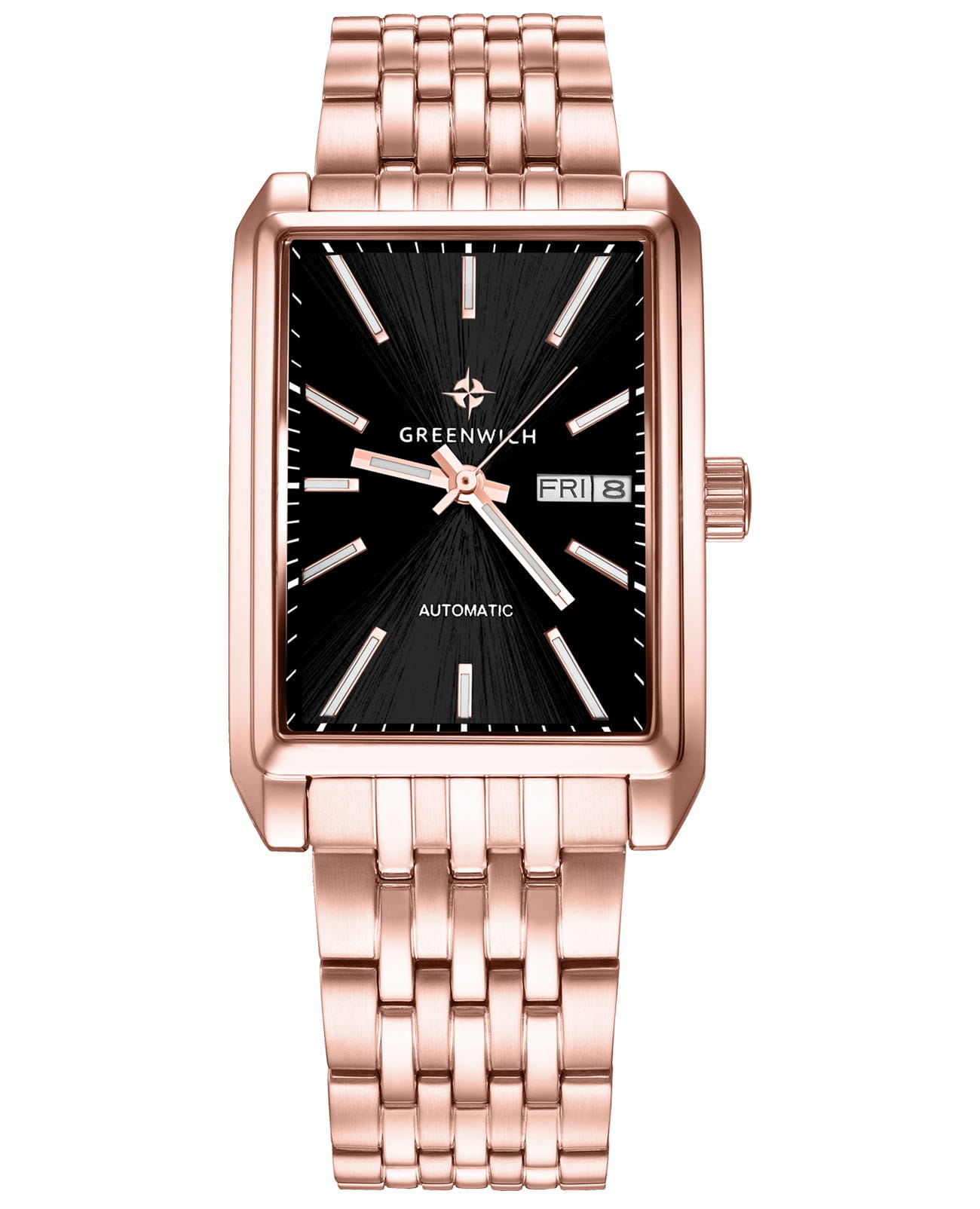 Greenwich Greenwich Caravel GW 564.40.11  GW 564.40.11 механические мужские часы черный циферблат, браслет нержавеющая сталь с pvd-покрытием — вид спереди