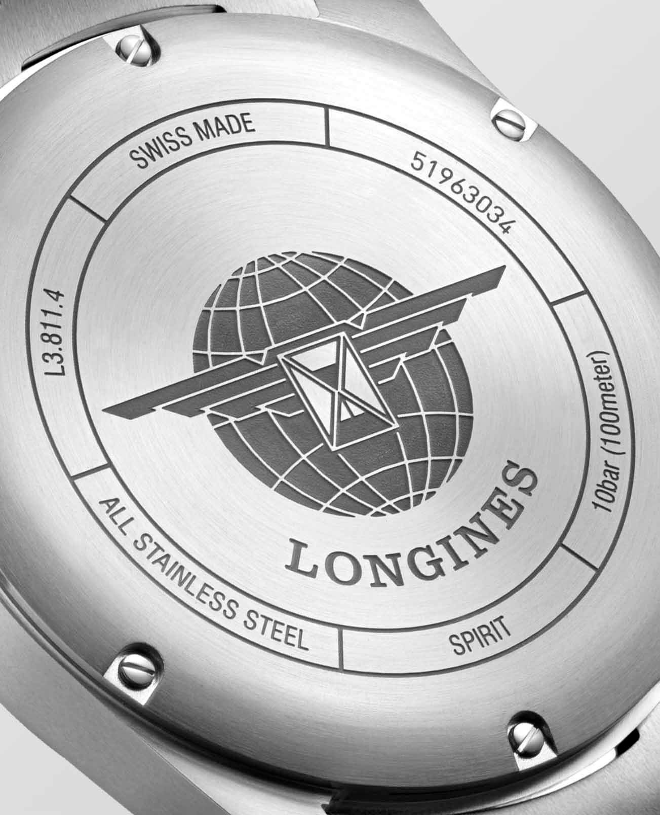 Longines Longines Spirit L3.811.4.53.6 мужские часы черный циферблат на запястье