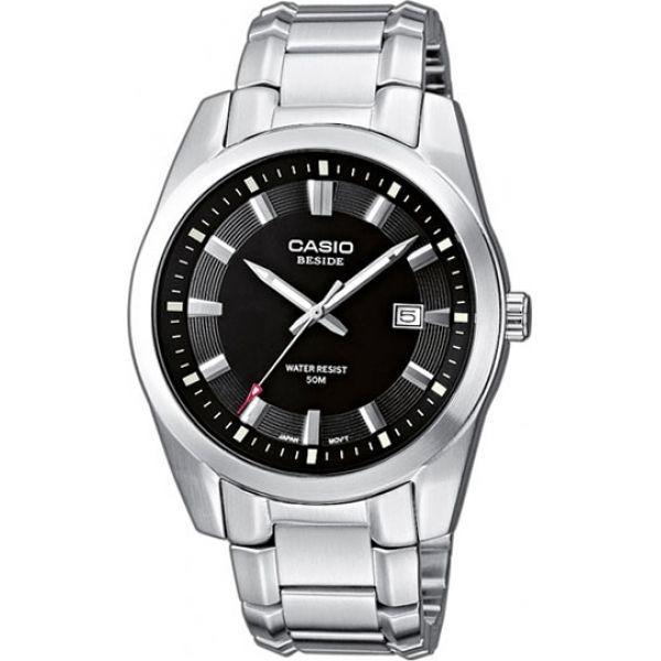 Casio Casio BEM-116D-1A, mtp япония мужские часы на браслете  боковой вид
