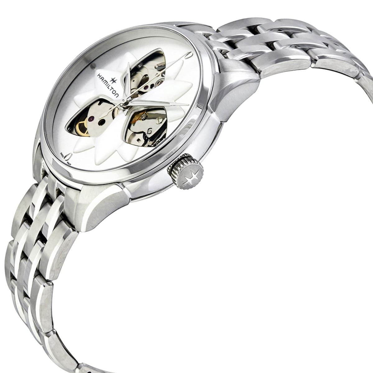 Hamilton Hamilton Jazzmaster Open Heart Lady Auto H32115191, jazzmaster швейцария женские часы на браслете нержавеющая сталь боковой вид