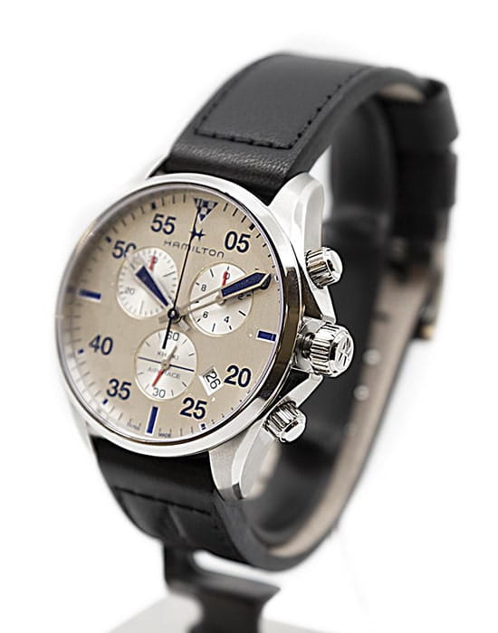 Hamilton Hamilton Khaki Aviation Chrono H76712751, khaki aviation швейцария мужские часы на браслете кожаный боковой вид