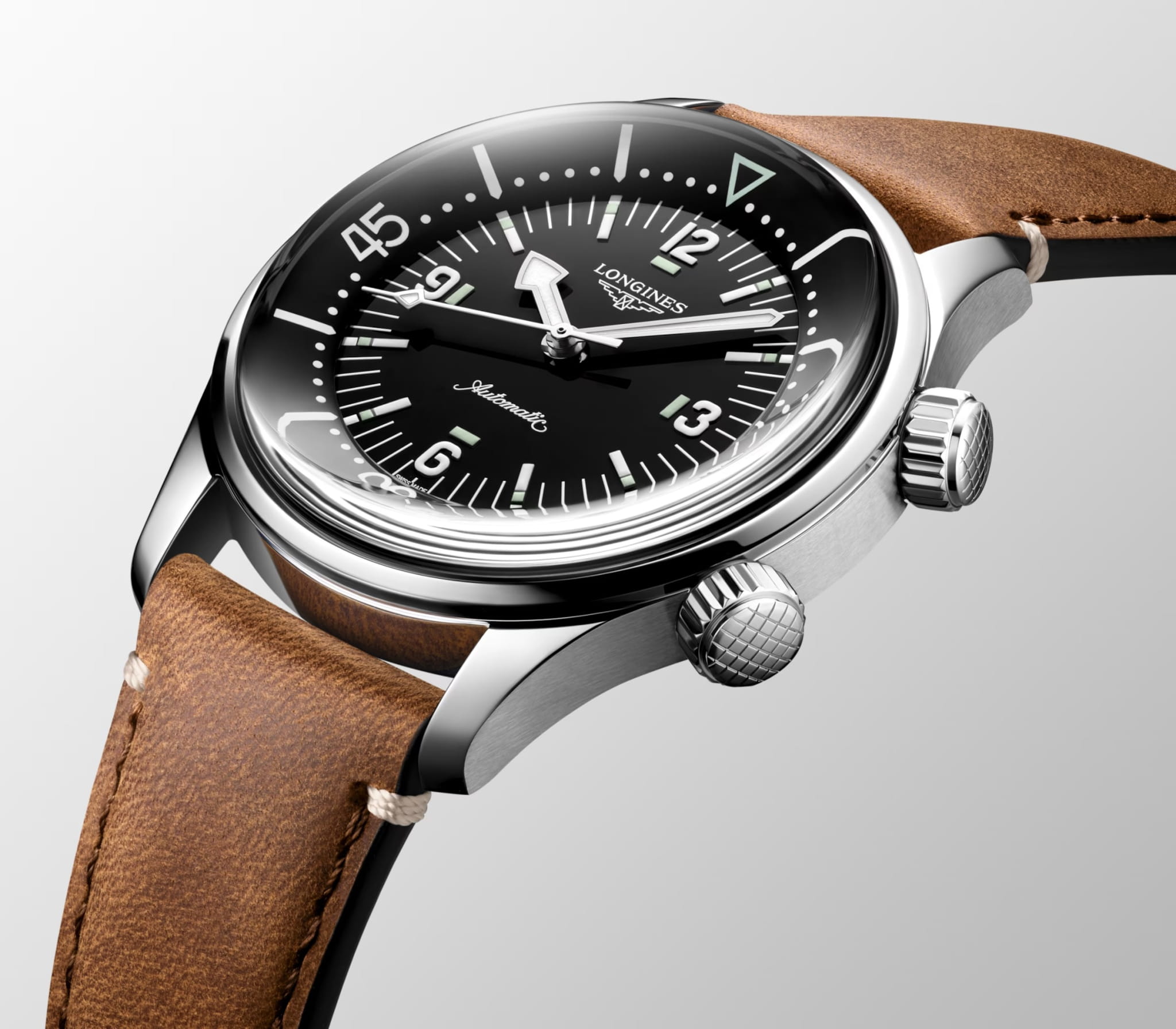 Longines Longines Legend Diver L3.764.4.50.0 мужские часы черный циферблат на запястье