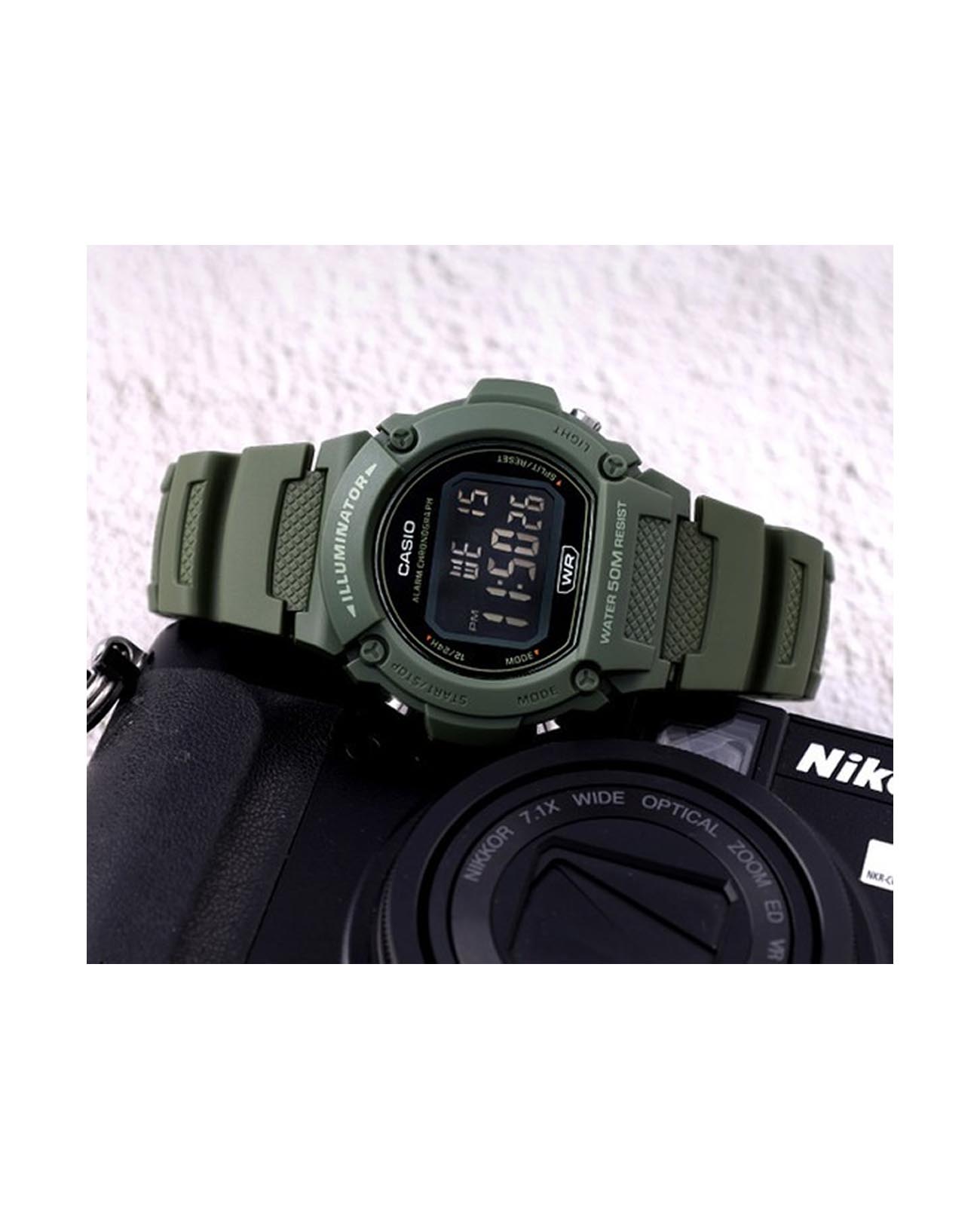 Casio Casio Collection W-219HC-3B, collection япония мужские часы на браслете пластик боковой вид