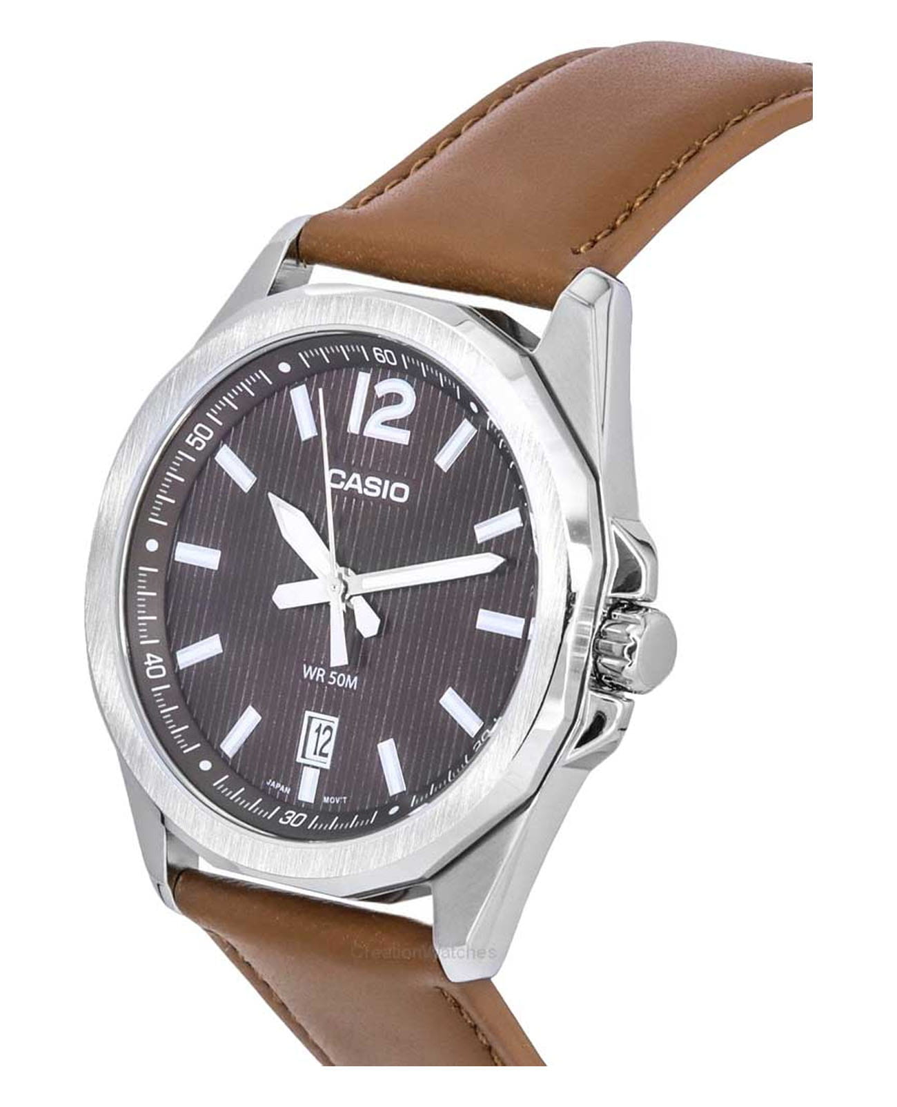 Casio Casio Collection MTP-E725L-5A, mtp япония мужские часы на браслете кожаный боковой вид