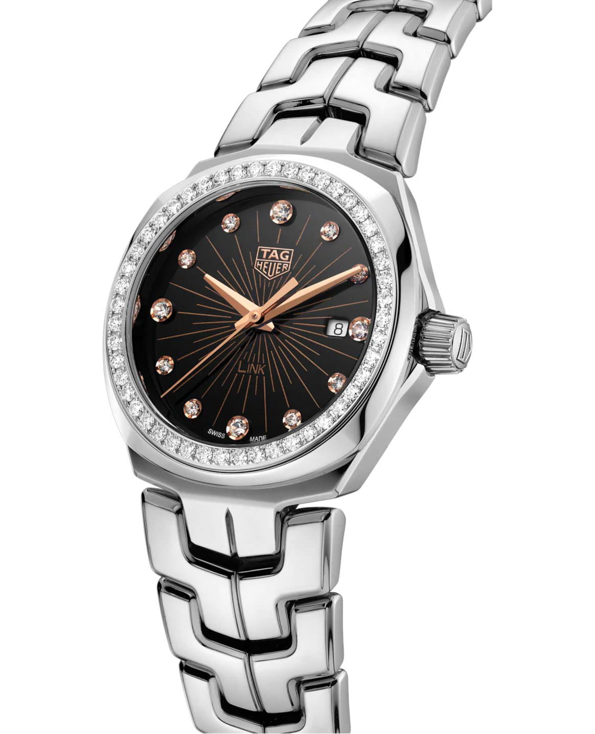 TAG Heuer TAG Heuer Link WBC131G.BA0649, link швейцария женские часы на браслете нержавеющая сталь боковой вид