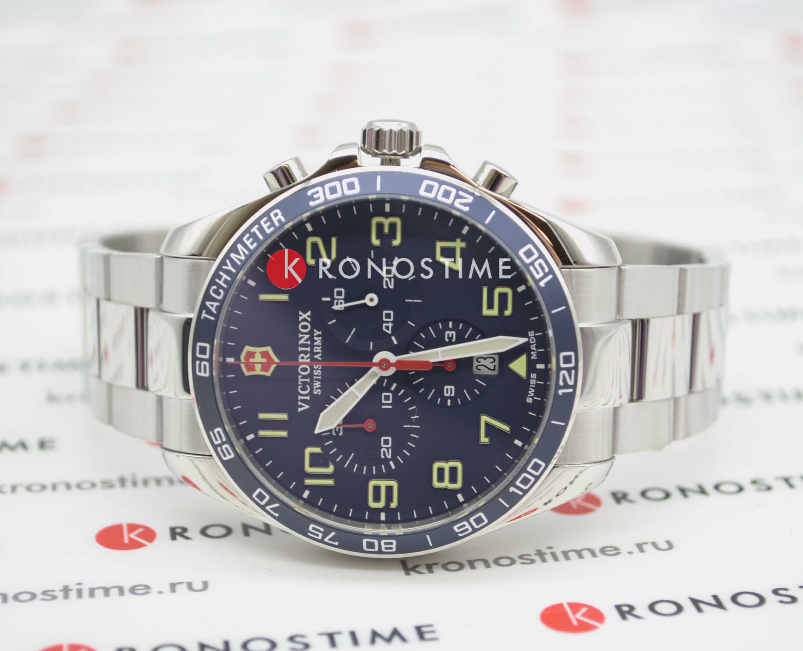 Victorinox Victorinox Fieldforce Chronograph 241857 мужские часы синий циферблат на запястье