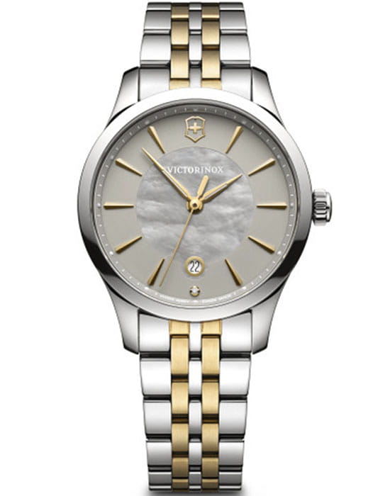 Victorinox Victorinox 241753  241753 кварцевые женские часы серый циферблат, браслет сталь c pvd покрытием — вид спереди