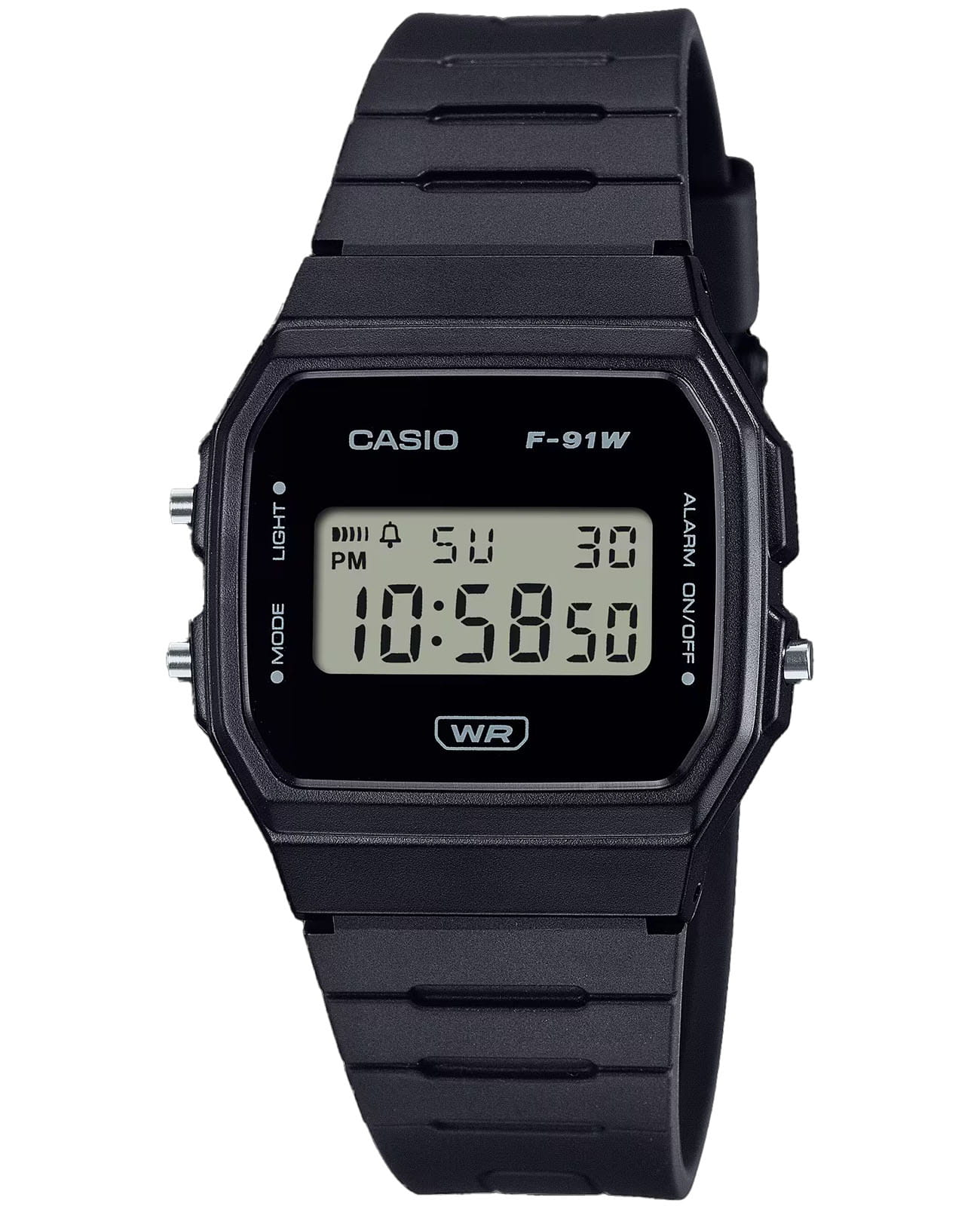 Casio Casio F-91WB-1A  F-91WB-1A кварцевые мужские часы  циферблат, браслет пластик — вид спереди