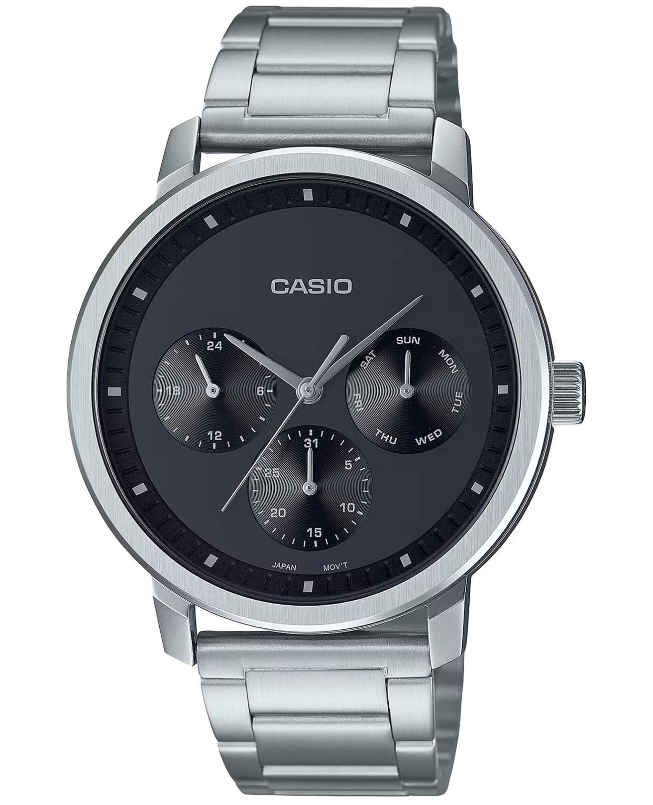 Casio Casio Collection MTP-B305D-1E  MTP-B305D-1E кварцевые мужские часы черный циферблат, браслет нержавеющая сталь — вид спереди