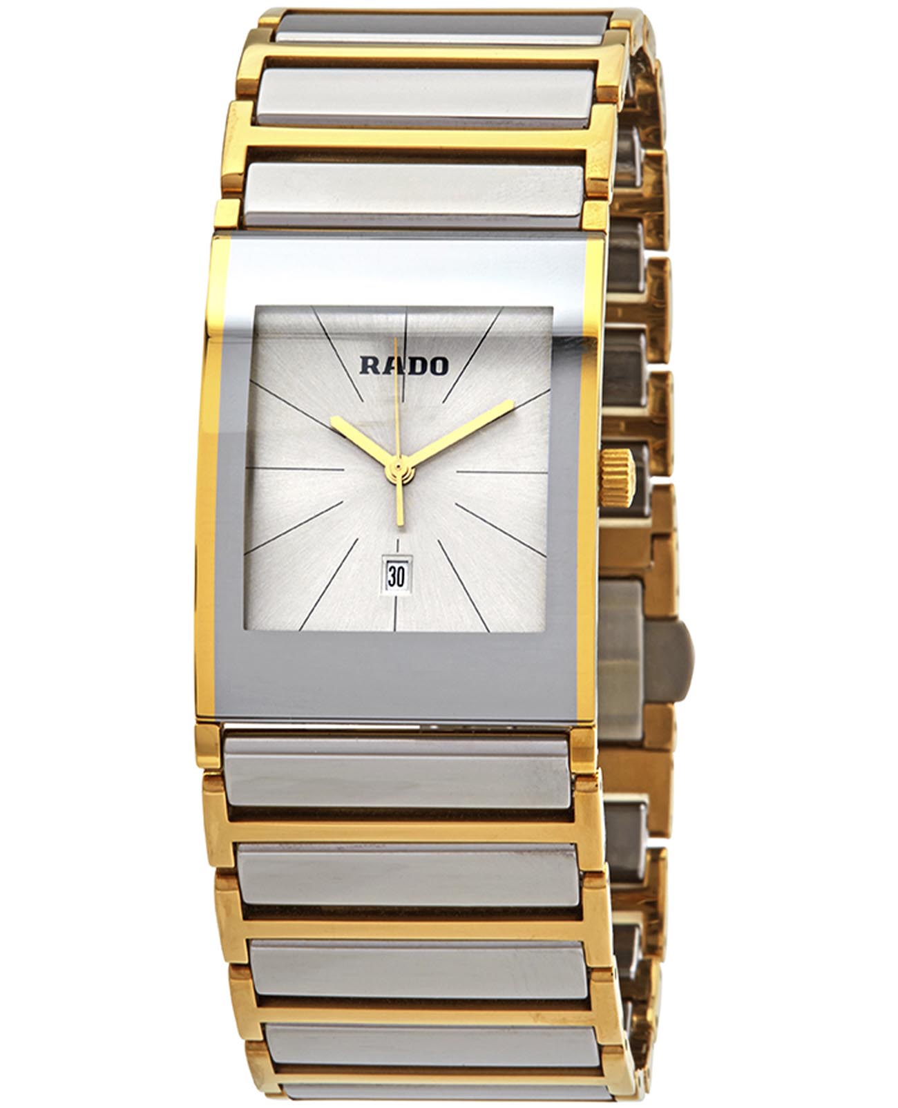 Rado Rado Integral R20748112  R20748112 кварцевые женские часы белый циферблат, браслет сталь c pvd покрытием — вид спереди