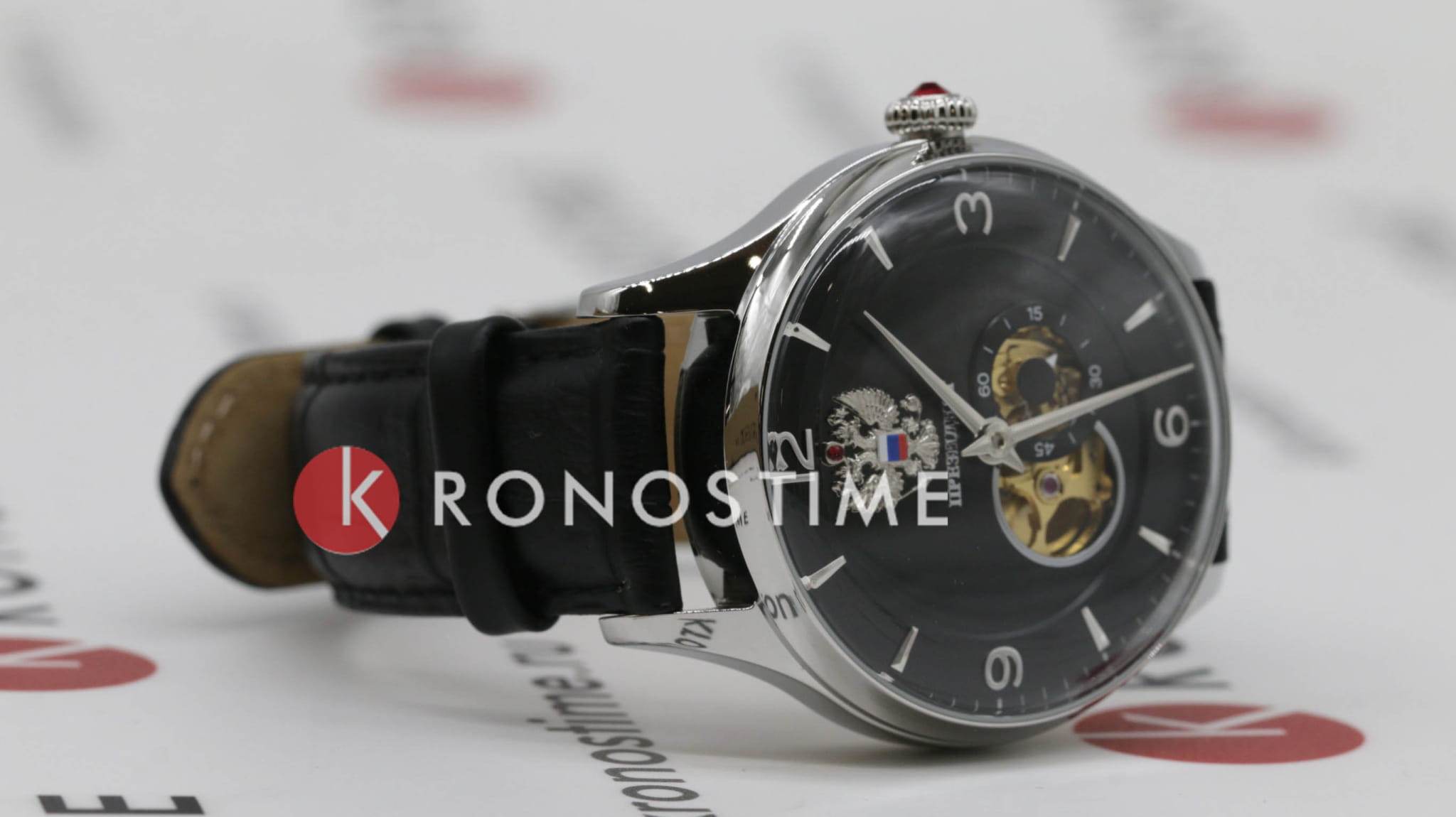 Президент Президент 6500050,  россия мужские часы на браслете кожаный боковой вид