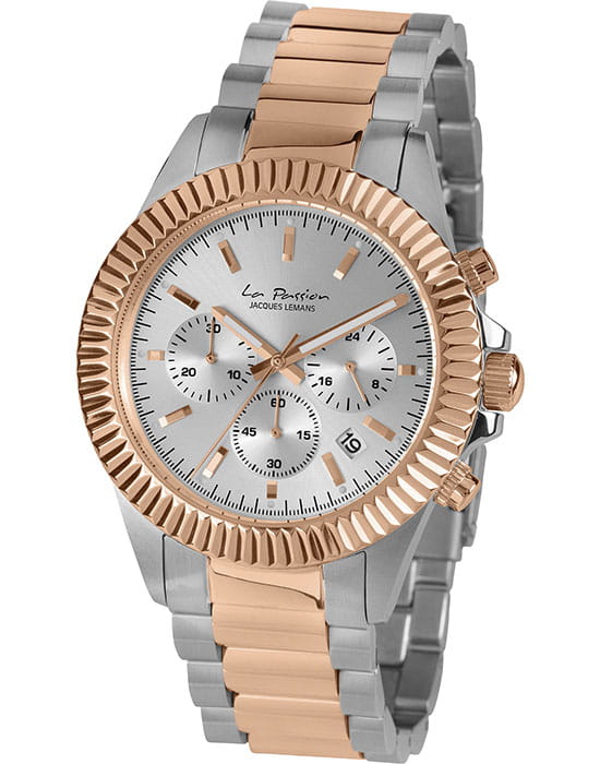 Jacques Lemans Jacques Lemans La Passion LP-111H  LP-111H кварцевые женские часы серебристый циферблат, браслет сталь с ip покрытием — вид спереди