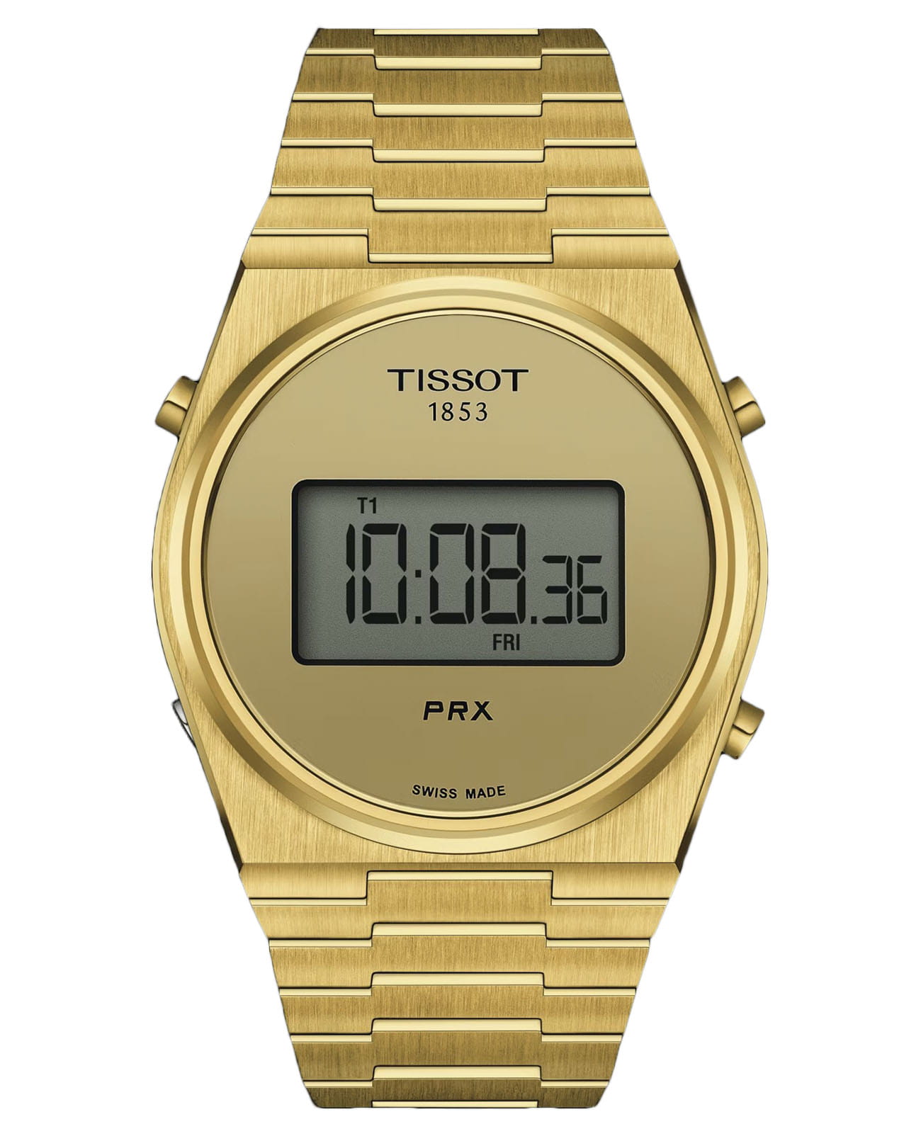 Tissot Tissot PRX Digital T137.463.33.020.00  T1374633302000 кварцевые мужские часы  циферблат, браслет нержавеющая сталь с pvd-покрытием — вид спереди