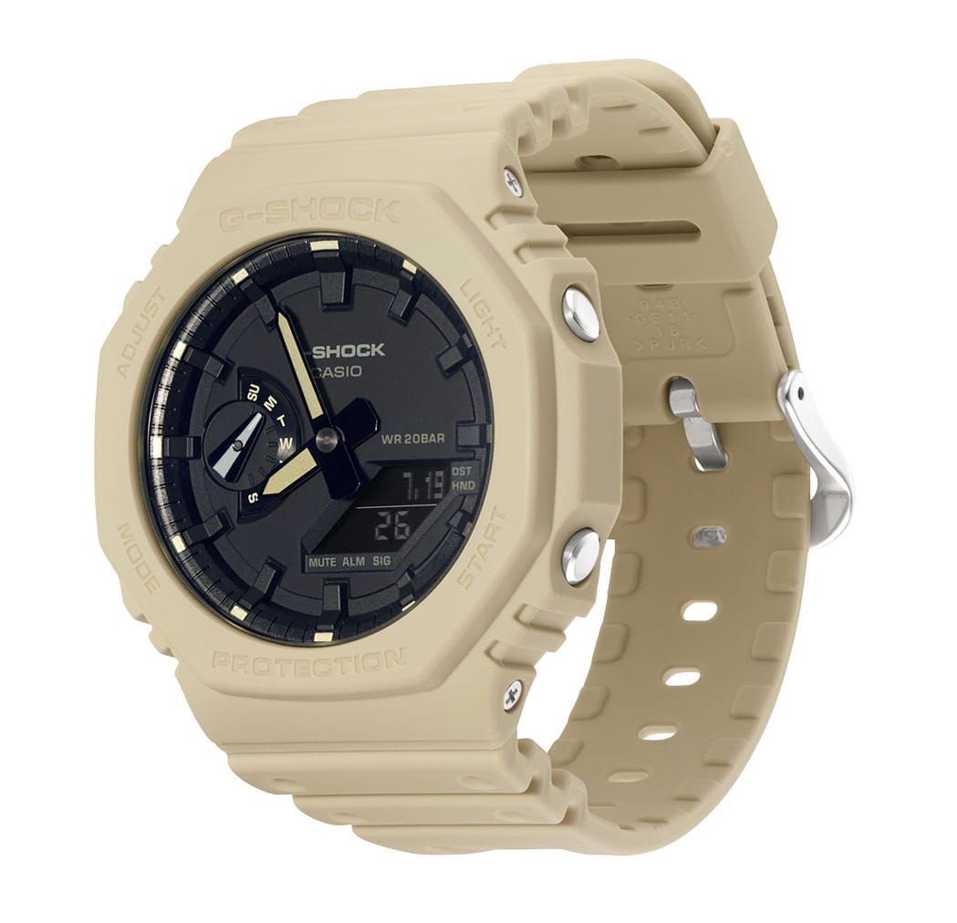 Casio Casio G-Shock GA-2100-5A, g-shock япония мужские часы на браслете пластик боковой вид