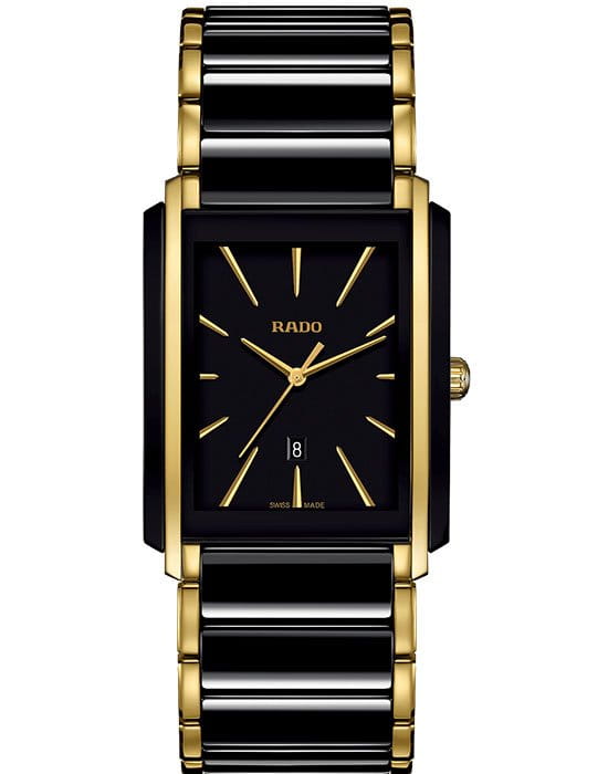 Rado Rado Integral R20204162  R20204162 кварцевые мужские часы черный циферблат, браслет сталь + pvd + керамика — вид спереди