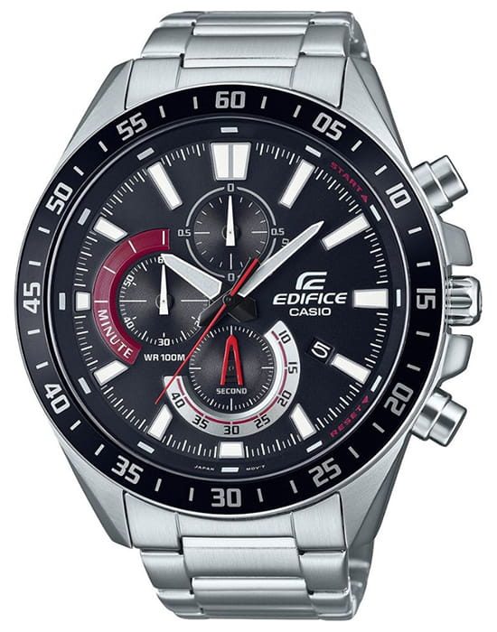 Casio Casio Edifice EFV-620D-1A4VUDF (EFV-620D-1A4) EFV EFV-620D-1A4 кварцевые мужские часы синий циферблат, браслет нержавеющая сталь — вид спереди