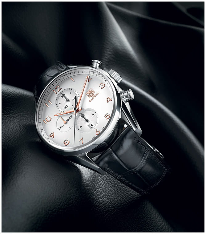 TAG Heuer TAG Heuer Carrera CAR2012.FC6235 механические мужские часы часы крупный план белый циферблата