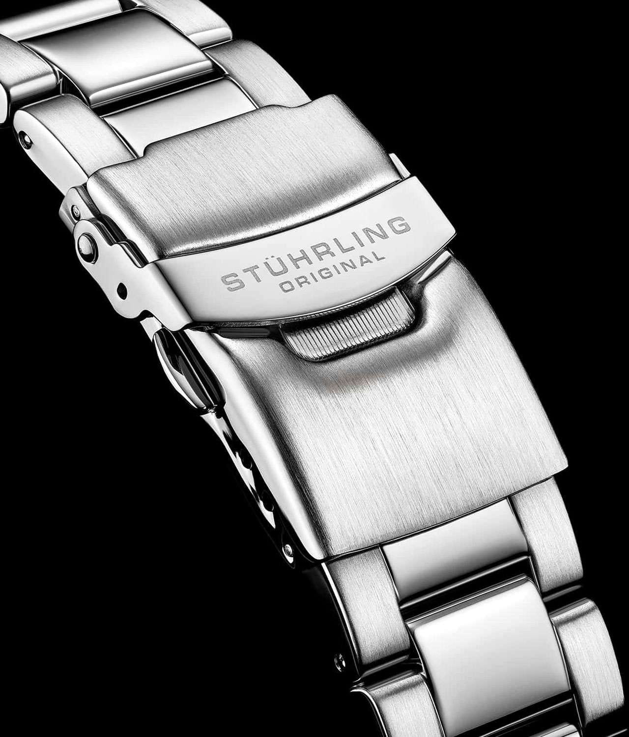 Stuhrling Stuhrling Aquadiver 3950A.12 мужские часы черный циферблат на запястье