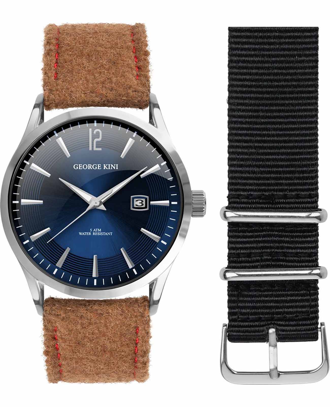 George Kini George Kini GK.11.S.4S.3.3.0  GK.11.S.4S.3.3.0 кварцевые мужские часы синий циферблат, браслет тканевый — вид спереди