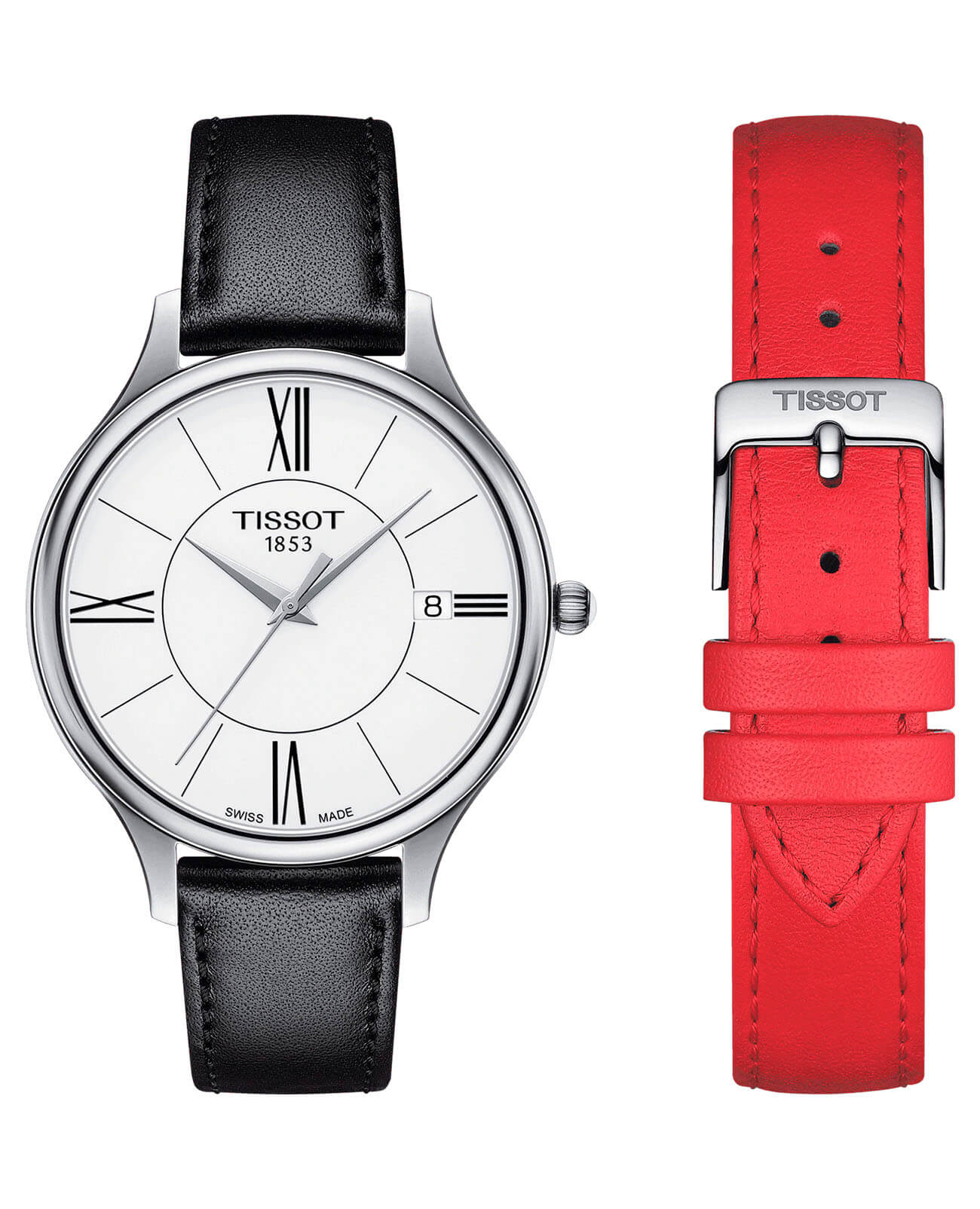 Tissot Tissot Bella Ora Round T103.210.16.018.00, t-lady швейцария женские часы на браслете кожаный боковой вид