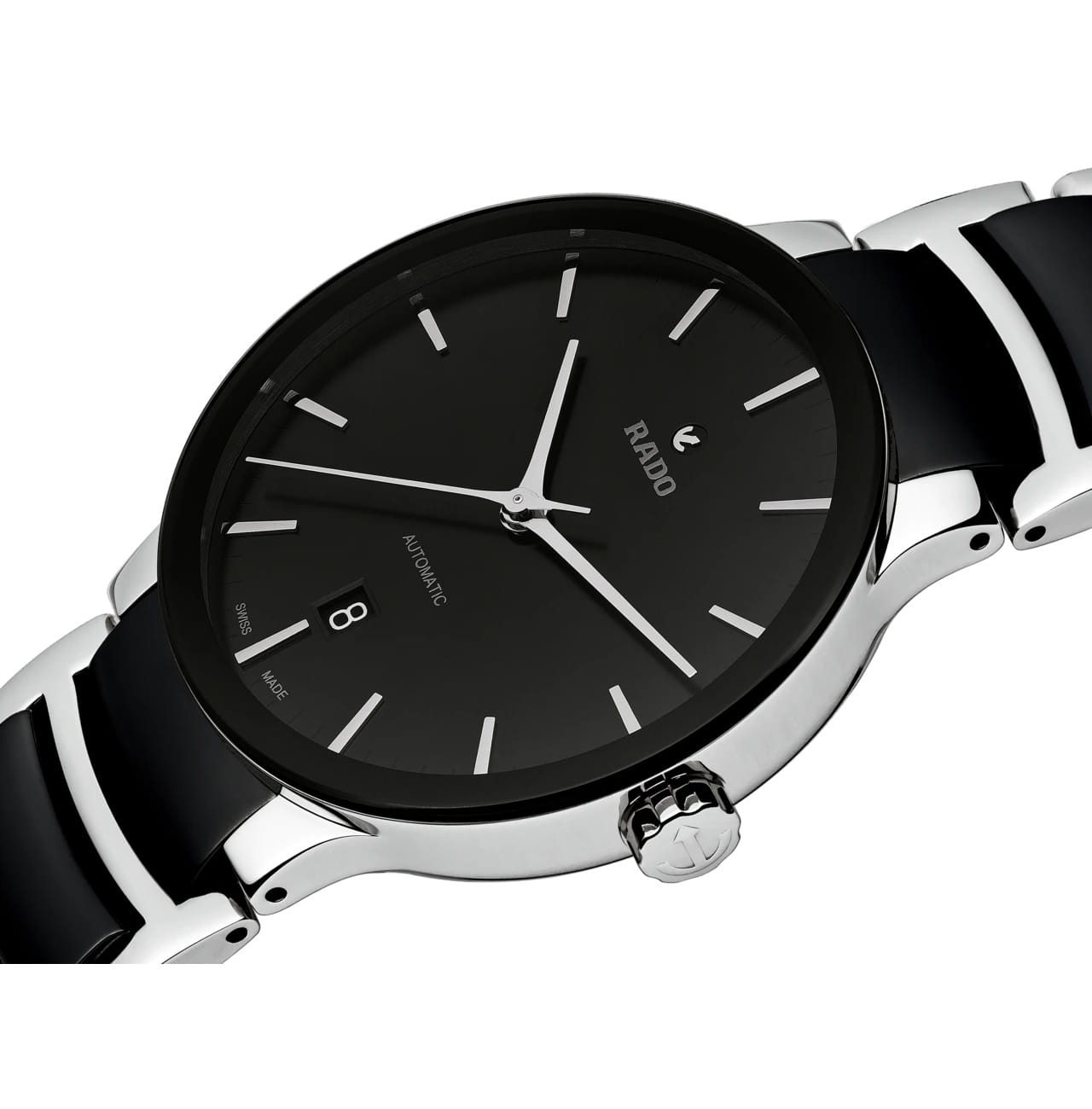 Rado Rado Centrix Automatic R30941172, centrix швейцария мужские часы на браслете сталь + высокотехнологичная керамика боковой вид
