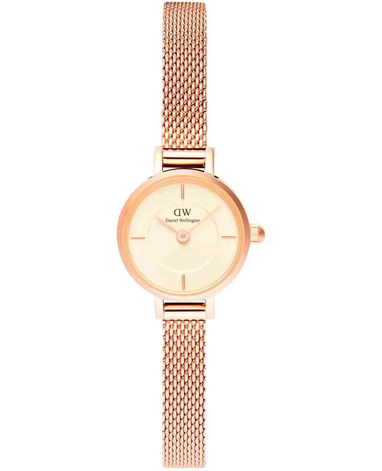 Daniel Wellington Daniel Wellington Petite Mini Champagne Melrose DW00100741  DW00100741 кварцевые женские часы шампань циферблат, браслет нержавеющая сталь с pvd-покрытием — вид спереди