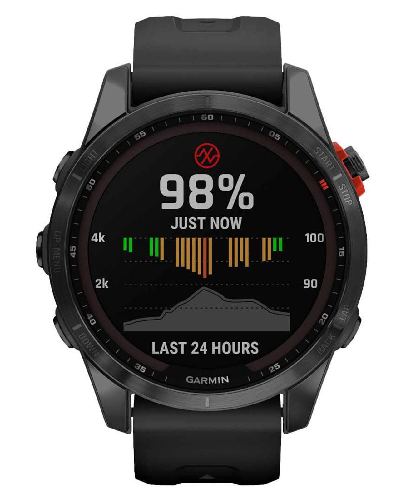 Garmin Garmin Fenix 7s 010-02539-13  010-02539-13 электронные мужские часы цветной циферблат, браслет силикон — вид спереди